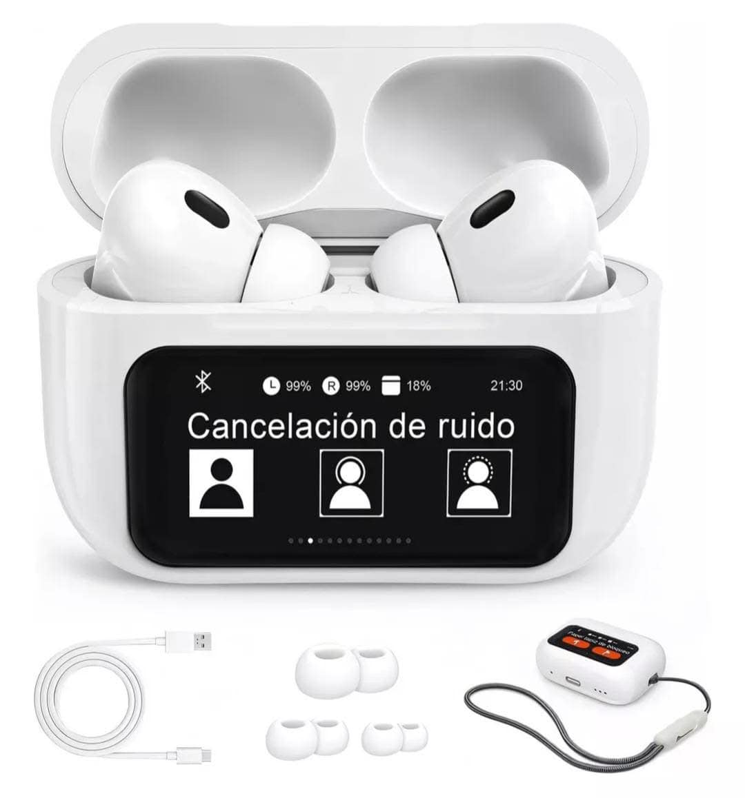 Airpods PRO con pantalla y Cancelación de Ruido